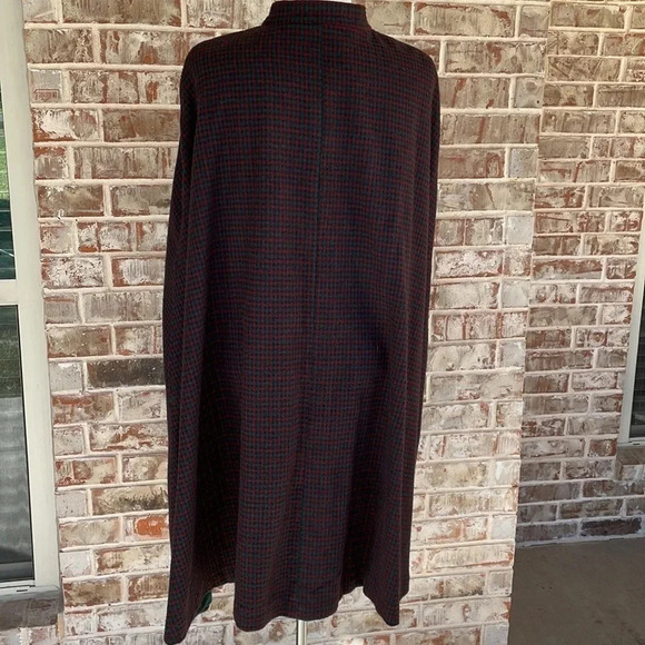 Vintage Unbranded Red Green Mini Plaid Lined Cape - Picture 7 of 7
